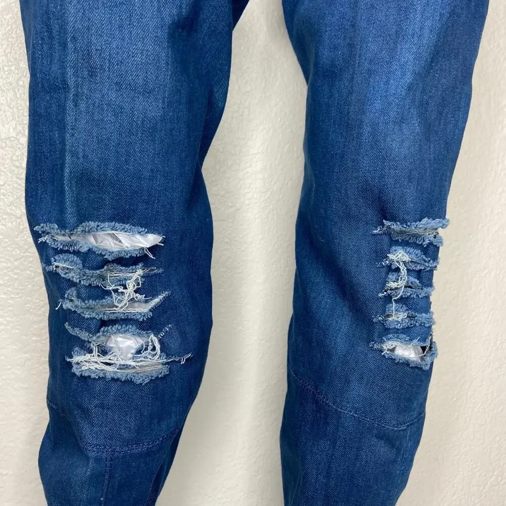 Heart in D Blue Denim Over the Knee Stiletto Boots